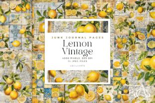 Lemon Vintage Junk Journal Page Graphic By Cecily Arts Creative Fabrica