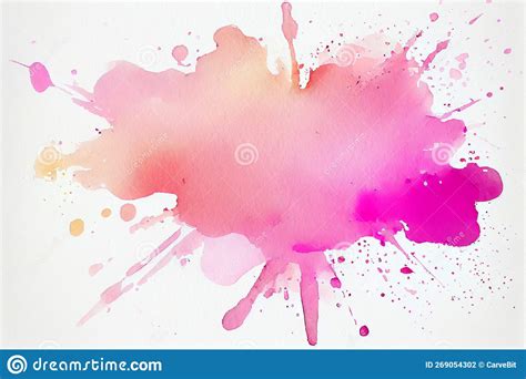 Abstract Pink Watercolor On White Background The Color Splashing On