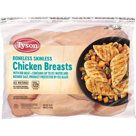 Tyson Boneless Skinless Chicken Breasts Lb Frozen Lb