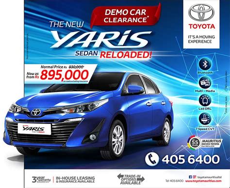 An Advertisement For The New Toyota Yaris Sedan Reloadedd In Blue And White