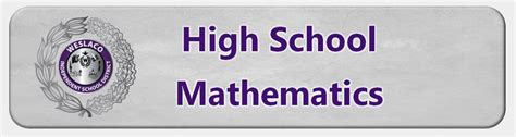 High School Mathematics - Weslaco Independent School District