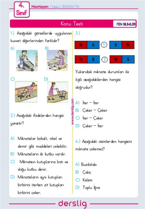 S N F Fen Bilimleri M Knat S Yaprak Test Derslig