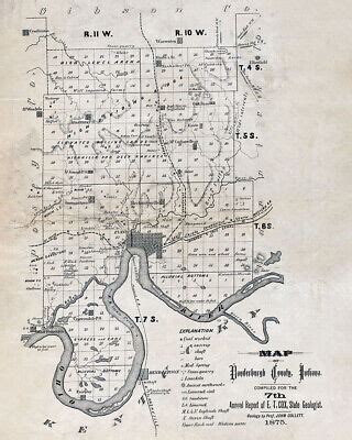 1876 Map of Vanderburgh County Indiana | eBay