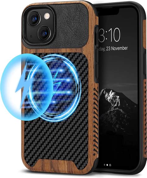 Tendlin Magnetic Case Compatible With Iphone Case Wood Grain With