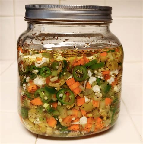 Italian Pickled Vegetables Giardiniera Flavorful Eats