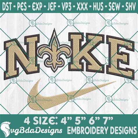 Nike New Orleans Saints Embroidery Designs, New Orleans Saints Football ...