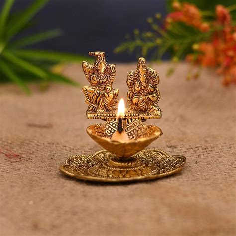 Buy Nik S Craft Laxmi Ganesh Idol Decorative Diya Laxmi Ganesha Murti Showpiece Antique T For