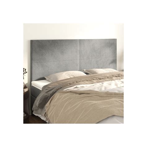 Têtes De Lit 4 Pcs Gris Clair 80x5x78 88 Cm Velours Vidaxl à Prix Carrefour