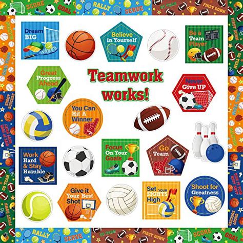 Sports Motivational Bulletin Board Set With Bulletin Board Borders