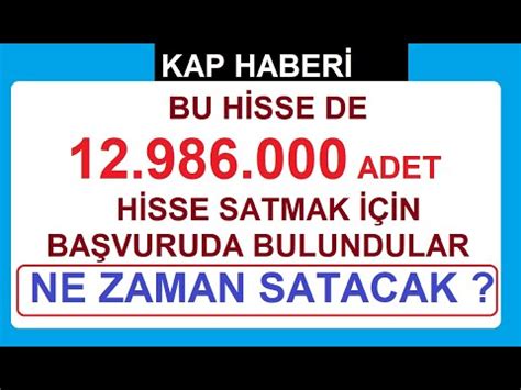 BU HİSSE DE 12 986 000 ADET HİSSE SATMAK İÇİN BAŞVURUDA BULUNDULAR NE