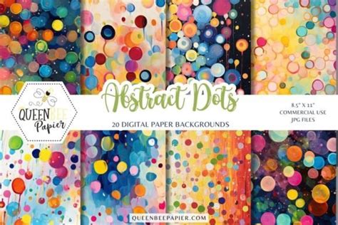 Abstract Rainbow Dots Digital Paper Graphic By Queen Bee Papier