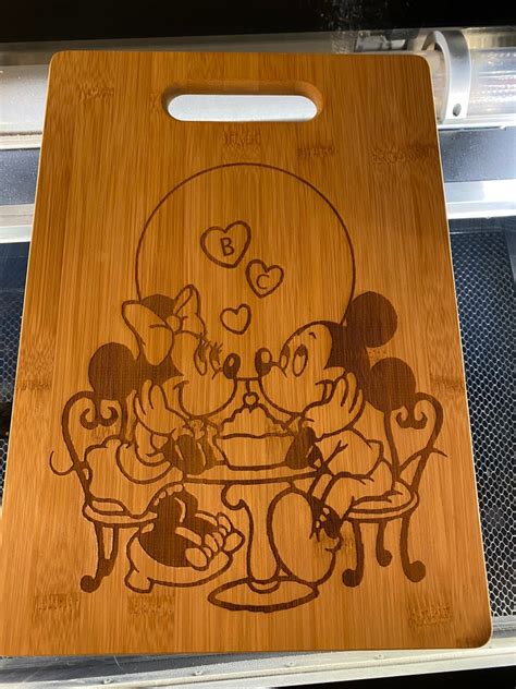 Mickey And Minnie Cutting Board Etsy