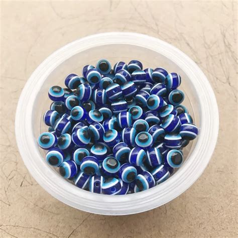 6mm 8mm 10mm 12mm Evil Eye Stripe Round Resin Beads Resin Beads Round