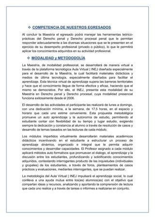 Programa de maestría en derecho penal y derecho procesal penal PDF