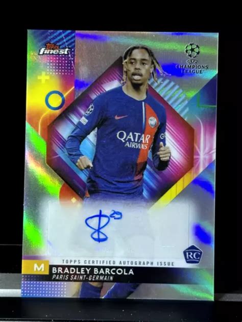 Topps Meilleur R Fracteur Ucl Football Auto Rc Bradley Barcola