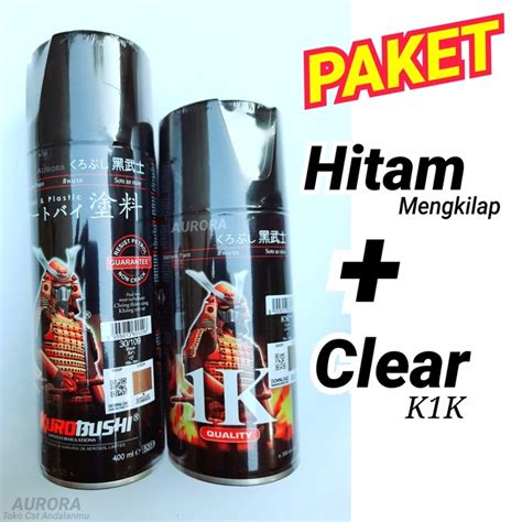 Jual Paket Samurai Hitam Kilap Black Clear K K Cat Pilox Gloss