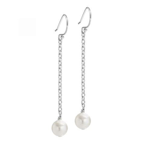 Cream Pearl Chain Earrings Pearl Jewellery Biba Rose