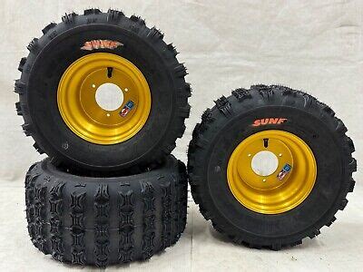 Honda Atc Dwt Gold Aluminum Front And Rear Tires Rims Wheels