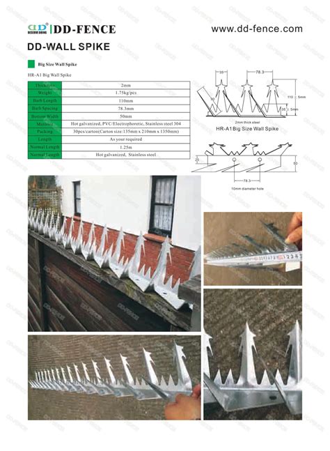 Hot Dip Galvanized Security Wall Spike High Quality Hot Dip Galvanized