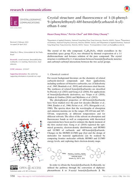 Pdf Crystal Structure And Fluorescence Of Phenyl