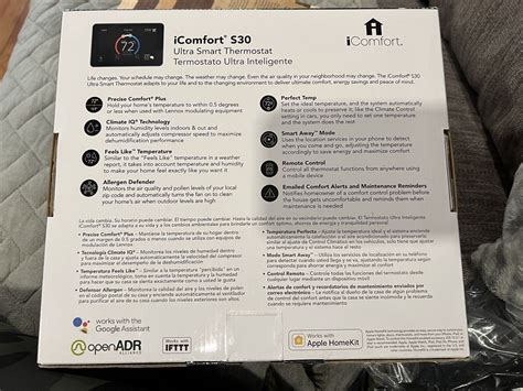 Lennox Icomfort S30 7inch Black Thermostat Outdoor Sensor 19v30 For Sale Online Ebay