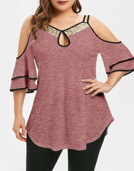 Cold Shoulder Plus Size Tops