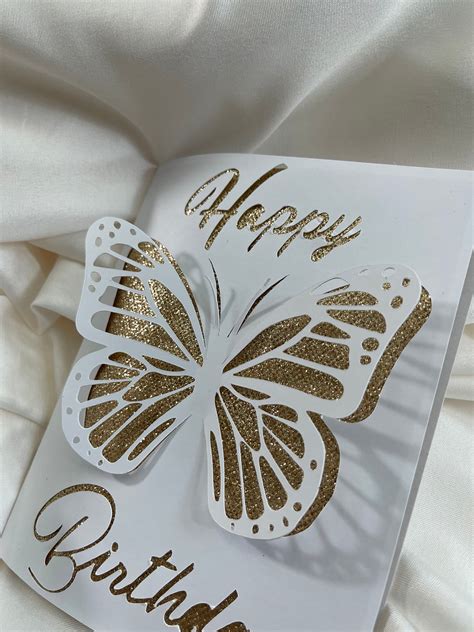 Cricut Birthday Butterfly Card Template PNG & SVG File Instant Download ...