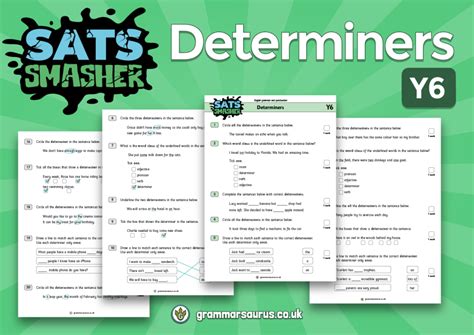 Y6 SATs Smasher SPaG Determiners Grammarsaurus