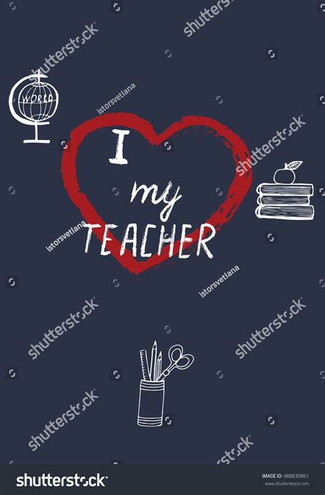 Greeting Card Happy Teachers Day Hand Stock Vector Royalty Free