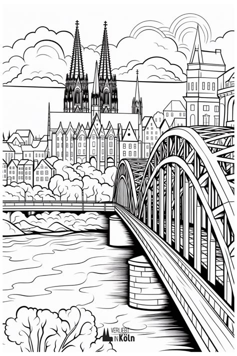 6 Malvorlagen mit dem Kölner Dom zum kostenlosen Download