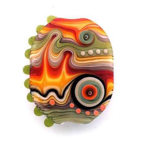 Rainbow Lampwork Focal Bead Free Worldwide Shipping Etsy Handmade