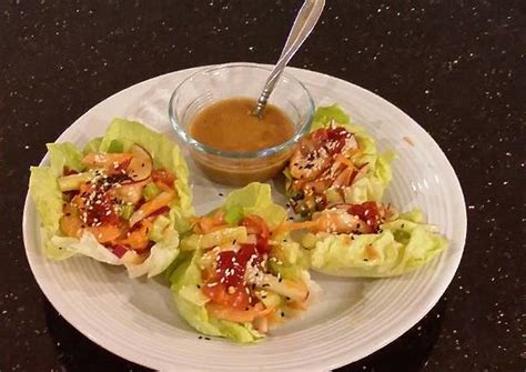 Asian Shrimp Salad Lettuce Wraps Recipe by fenway - Cookpad