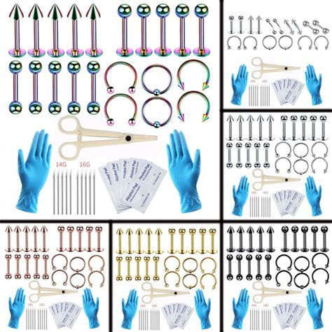 3942pcs Disposable Professional Body Piercing Tools Kit Stainless