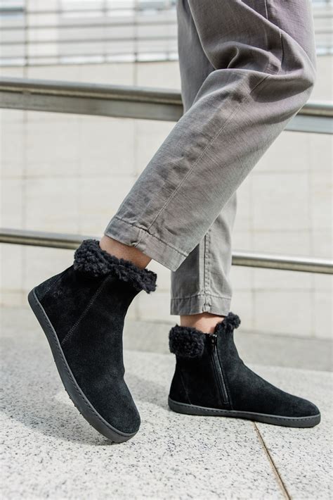 Fluffy 20 Ankle Barefoot Boots Black Shapen Barefoot