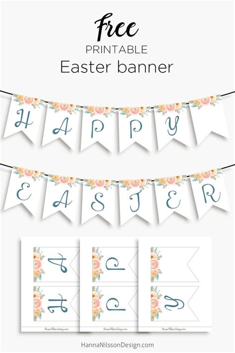 Happy Easter- printable banner for your spring decor – Hanna Nilsson Design