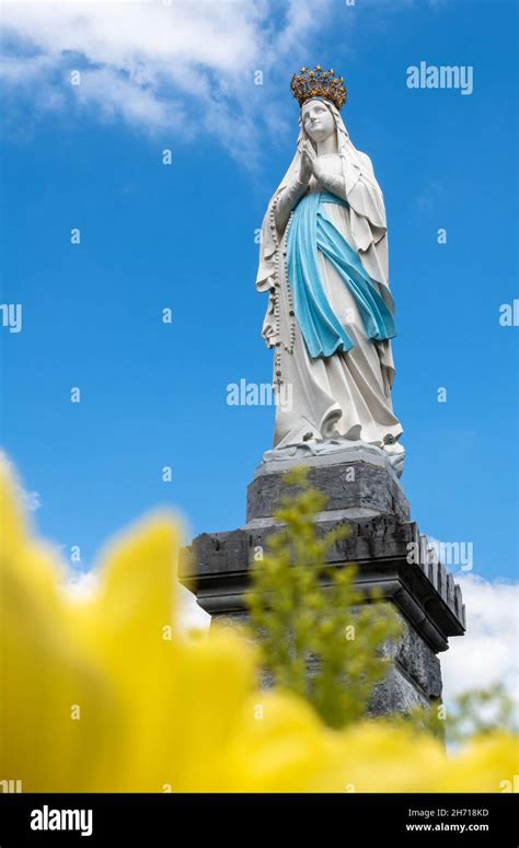 Lourdes France August 28 2021 A Statue Of The Holy Virgin Mary