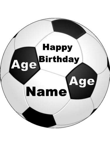 Personalised Football Cake Topper Sport Round Edible Cake Topper Icing Or Wafer Ebay