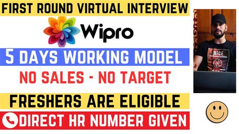 Wipro First Round Virtual Interview For Freshers Direct Hr Number