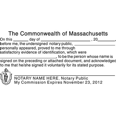 Massachusetts Acknowledgement Notary Stamp Corp Connect