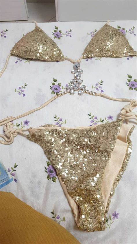 2020 Bikini Crystal Rhinestones Glitter Diamond Gems Swimwear Women Bikini Set Beach Bathing