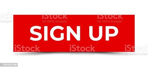 Sign Up Sticker Banner Label Ribbon Template Vector Stock Illustration