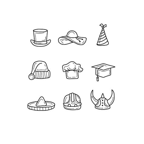 Premium Vector Hat Handrawn Doodle Illustrations Vector