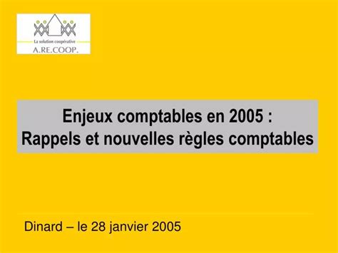 Ppt Enjeux Comptables En Rappels Et Nouvelles R Gles