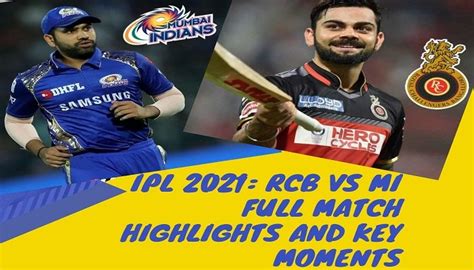 Yesterday Ipl Match Highlights And Result Rcb Vs Mi 9th April 2021