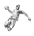 Man With Ball Playing Handball Royalty Free Vector Image