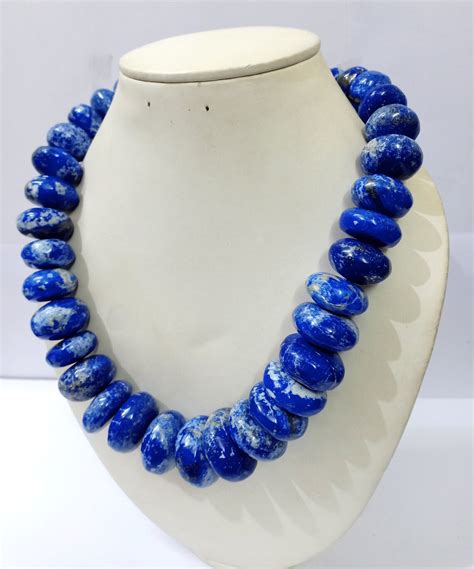 Lapis Lazuli Vintage Necklace Natural Lapis Lazuli Big Beads Etsy