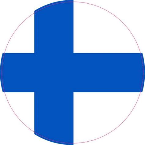 4in X 4in Round Finland Flag Sticker Vinyl Vehicle Decal Travel