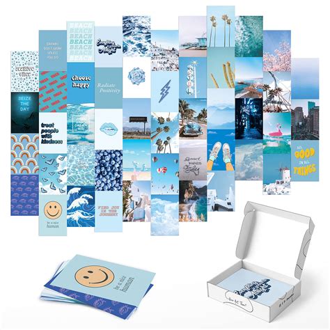 Buy HAUS AND HUES Blue Photo Collage Kit for Wall Aesthetic Décor Beach