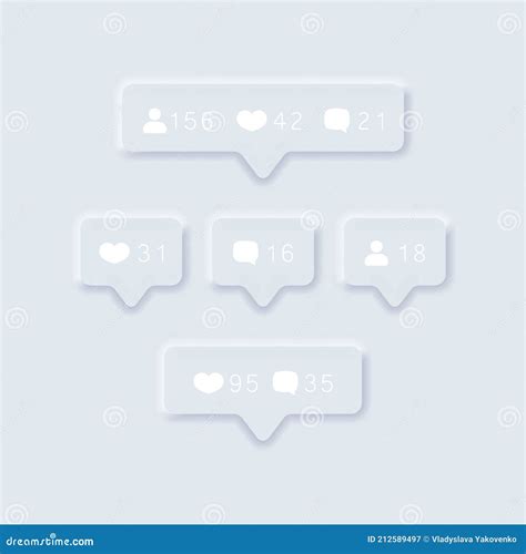 Like Counter Icon Notification Counter Badge Social Media Set