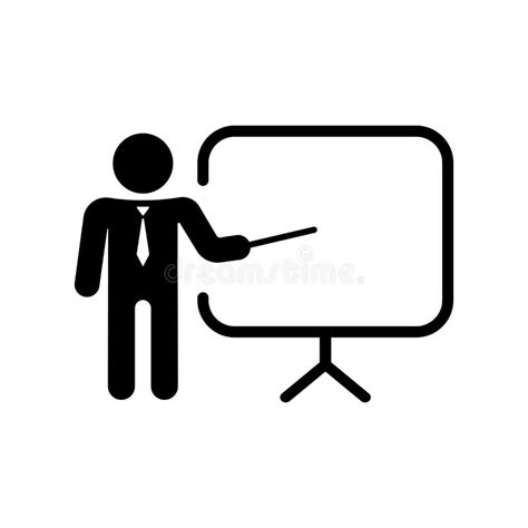 Business Presentation Icon. Teacher Icon. Vector on Isolated White ...